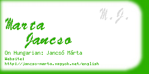marta jancso business card